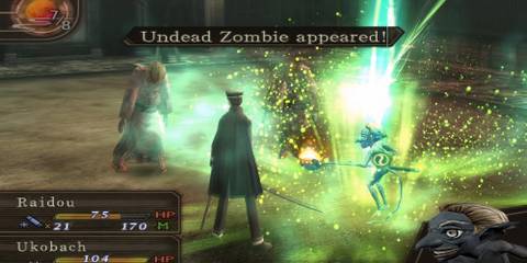 Fighting a battle in Devil Summoner Raidou Kuzunoha vs the Soulless Army