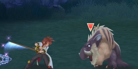 Fighting a boar in Tales Of The Abyss