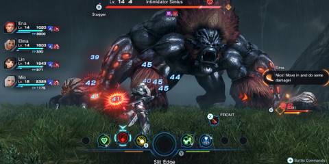 Fighting a boss in Xenoblade Chronicles X Definitive Edition