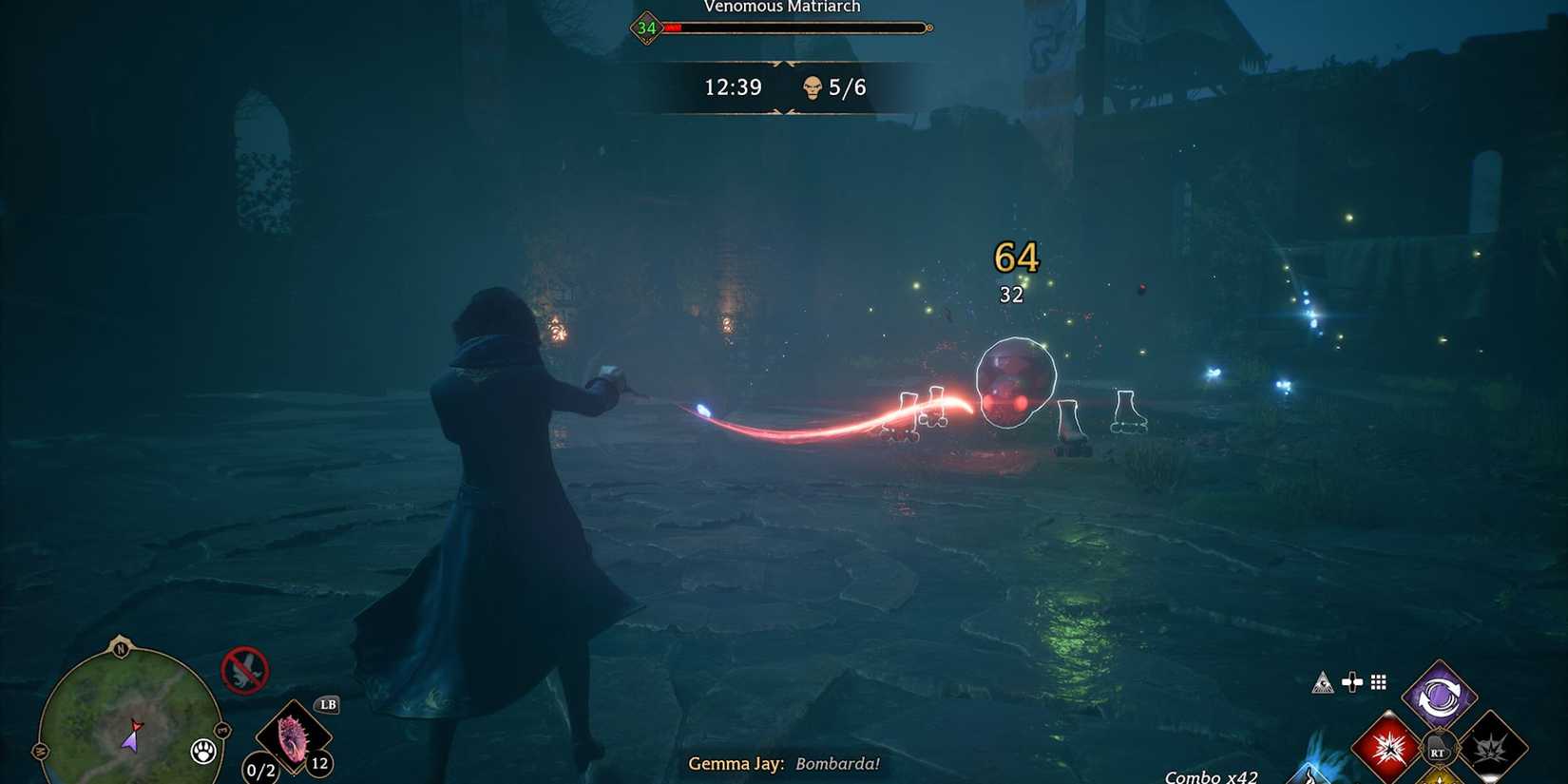 Fighting a Venomous Matriarch in Hogwarts Legacy's North Coast Battle Arena