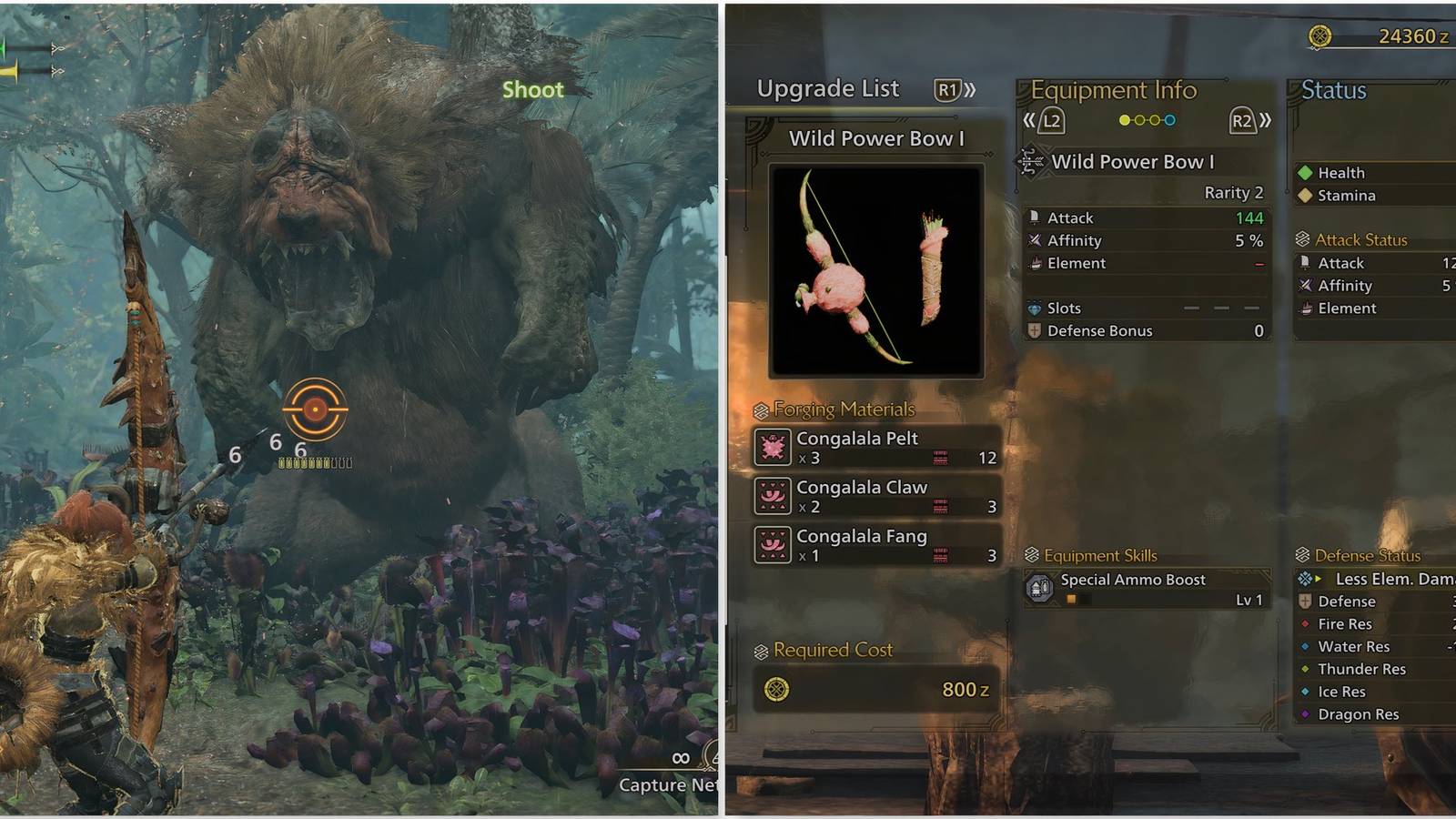 Fighting Doshaguma and Wild Power Bow 1 in Monster Hunter Wilds