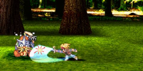 Fighting enemies in Star Ocean The Second Story (PS1)