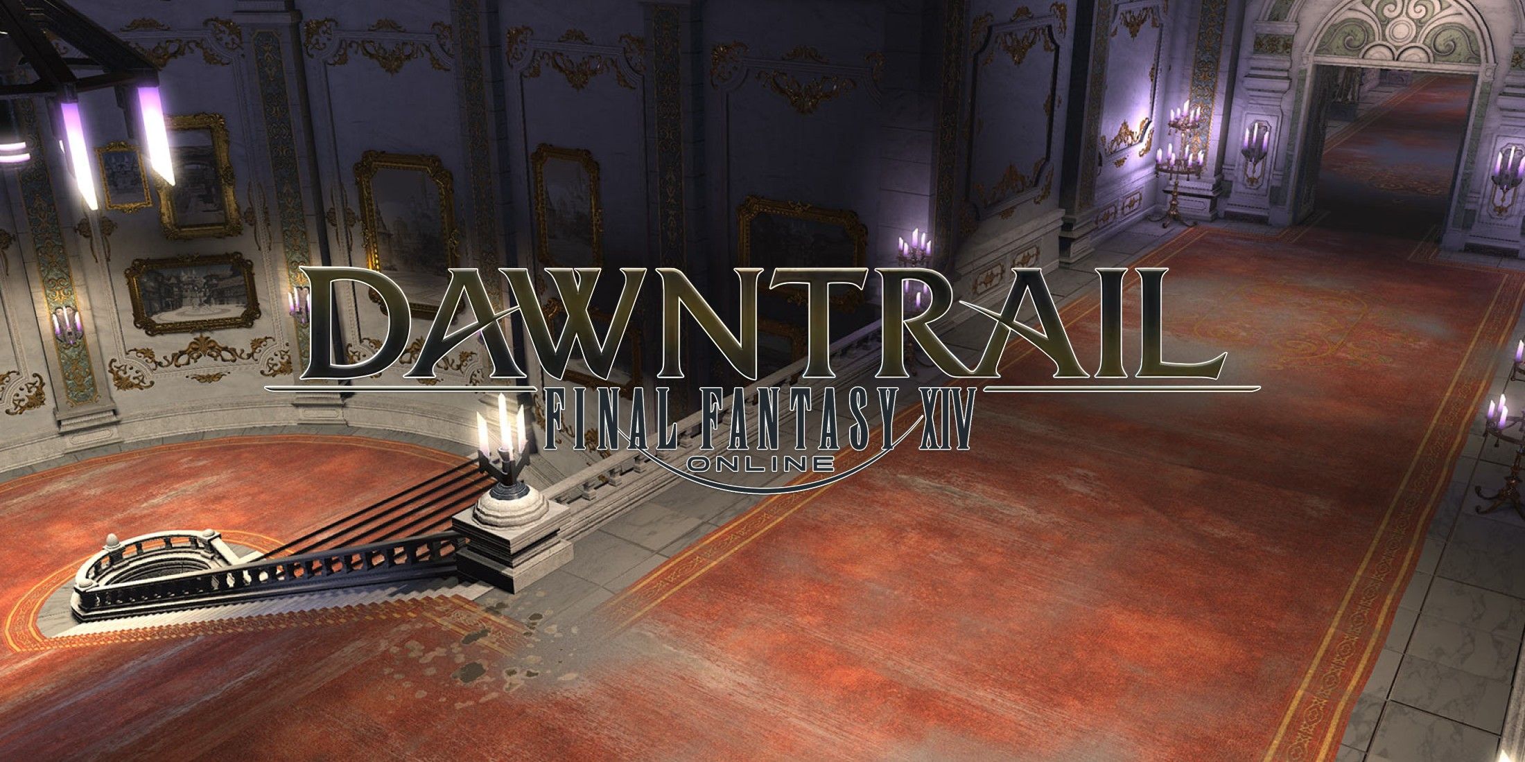 final-fantasy-14-dawntrail-logo-and-underkeep-castle-background