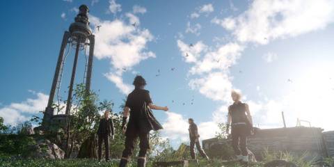 Final Fantasy 15 the four friends gathered together