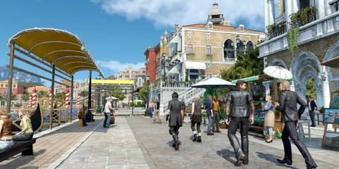 Final Fantasy 15 walking in Altissia