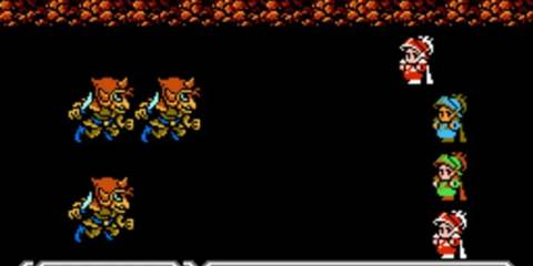 Final Fantasy 3 party in battle