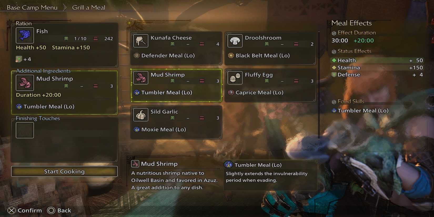 Fish + Mud Shrimp meal in Monster Hunter Wilds