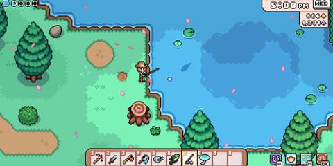 Fishing in Fields of Mistria's Deep Woods