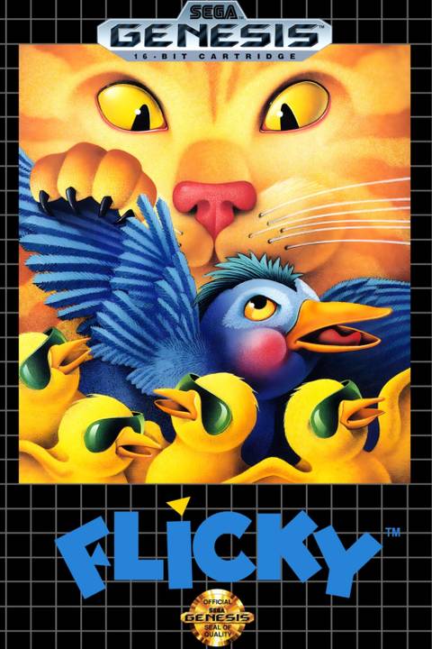 Flicky video game cover art tag