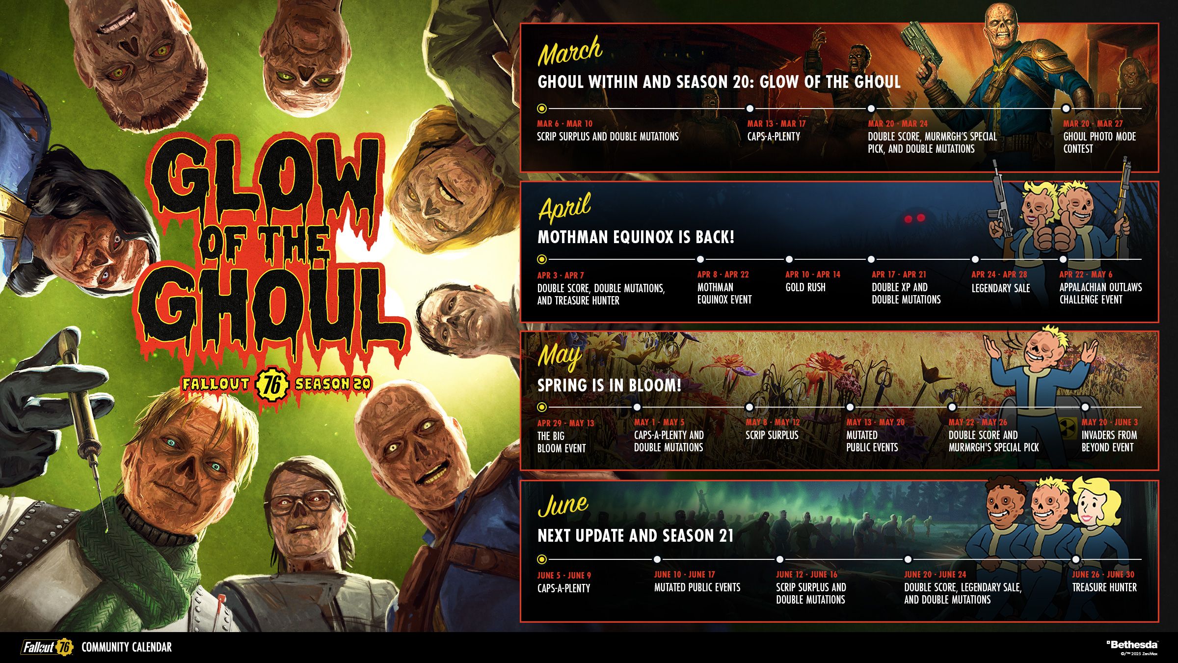 Fallout 76 Season 20 and the Ghoul Within Update Glow of the Ghoul Community Calendar