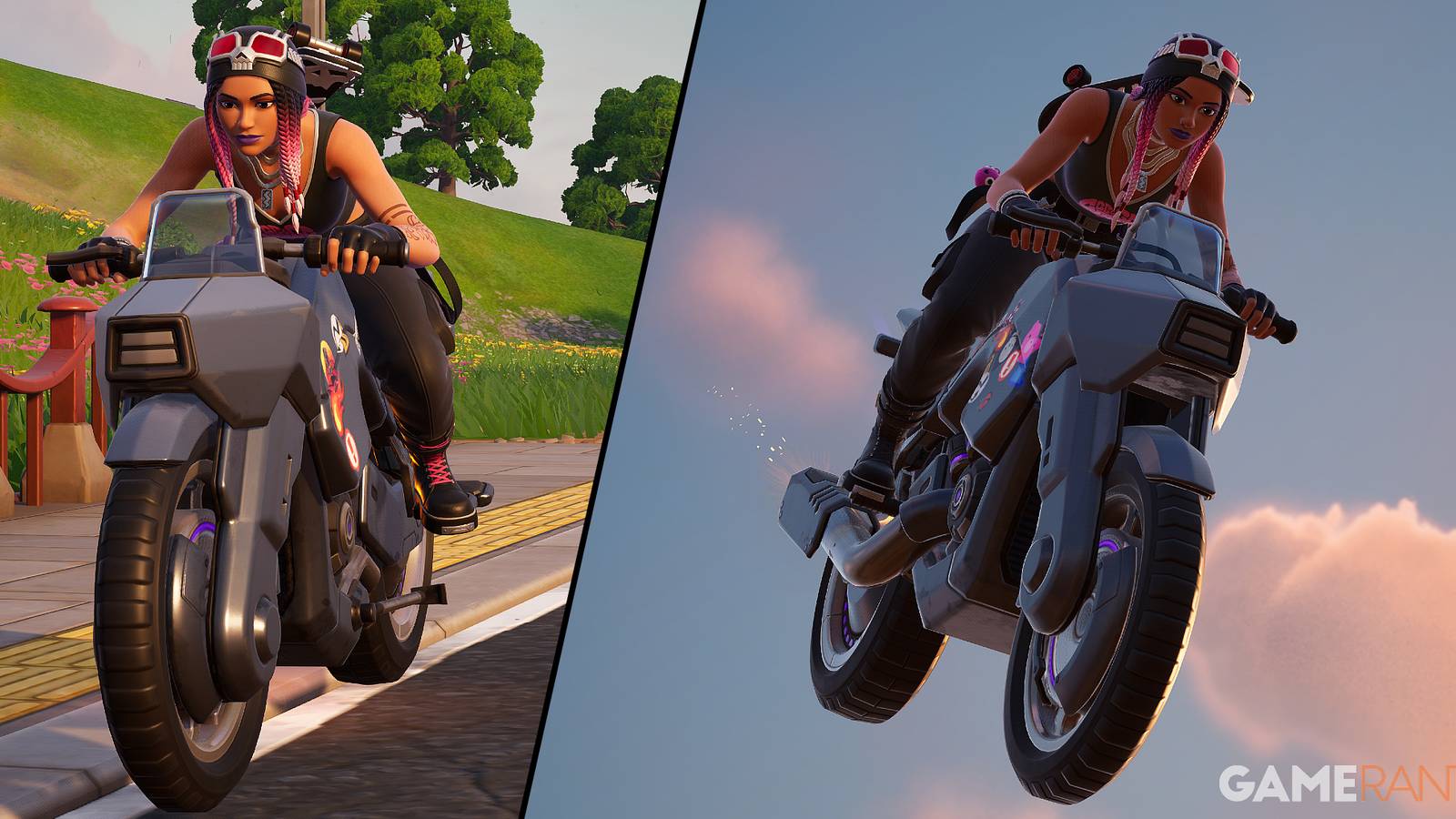 Fortnite How To Score Trick Points On a Motorcycle