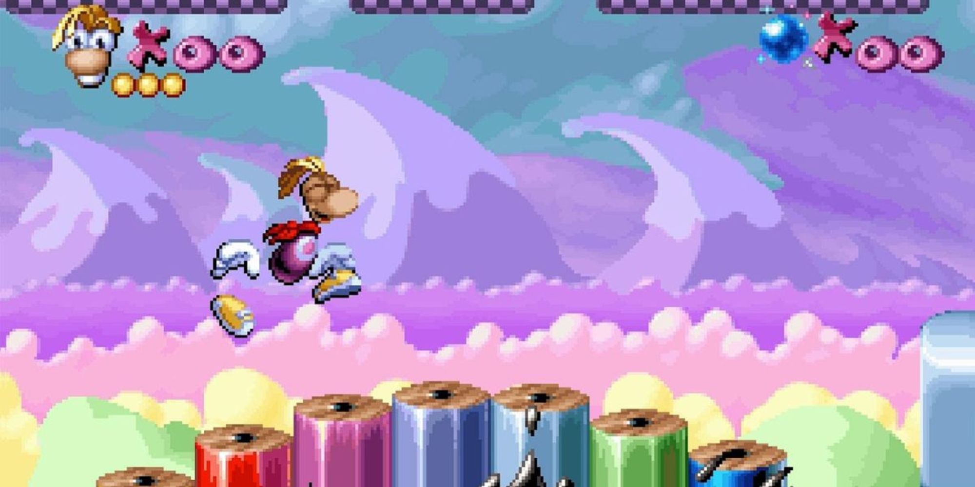Gameplay footage of Rayman 1 on PS1.