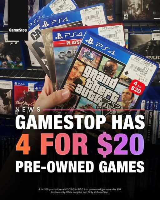 GameStop Launches 4 for $20 Deal on Used Games, But There's a Catch