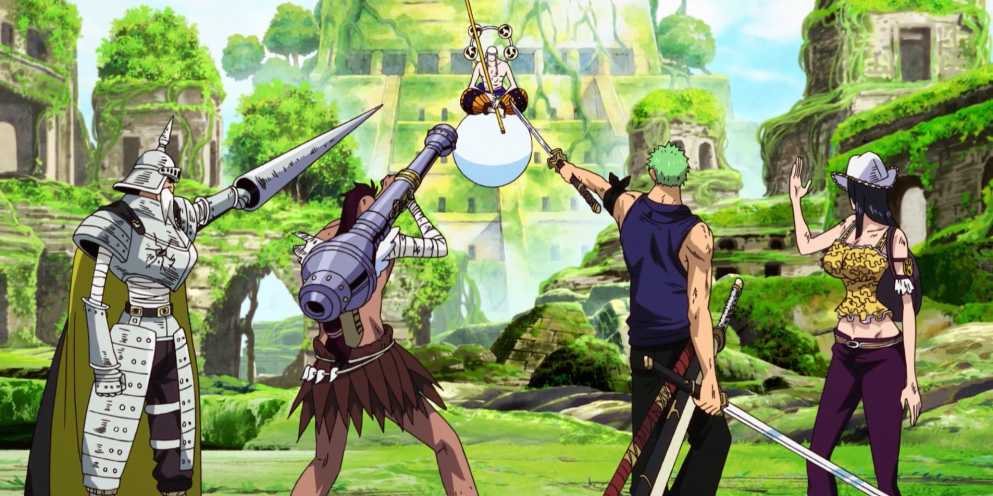 Gan Fort, Viper, Zorro und Robin konfrontieren Enel