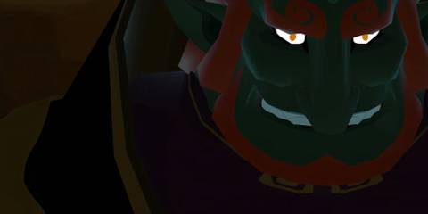 ganon staring with a smile on his face