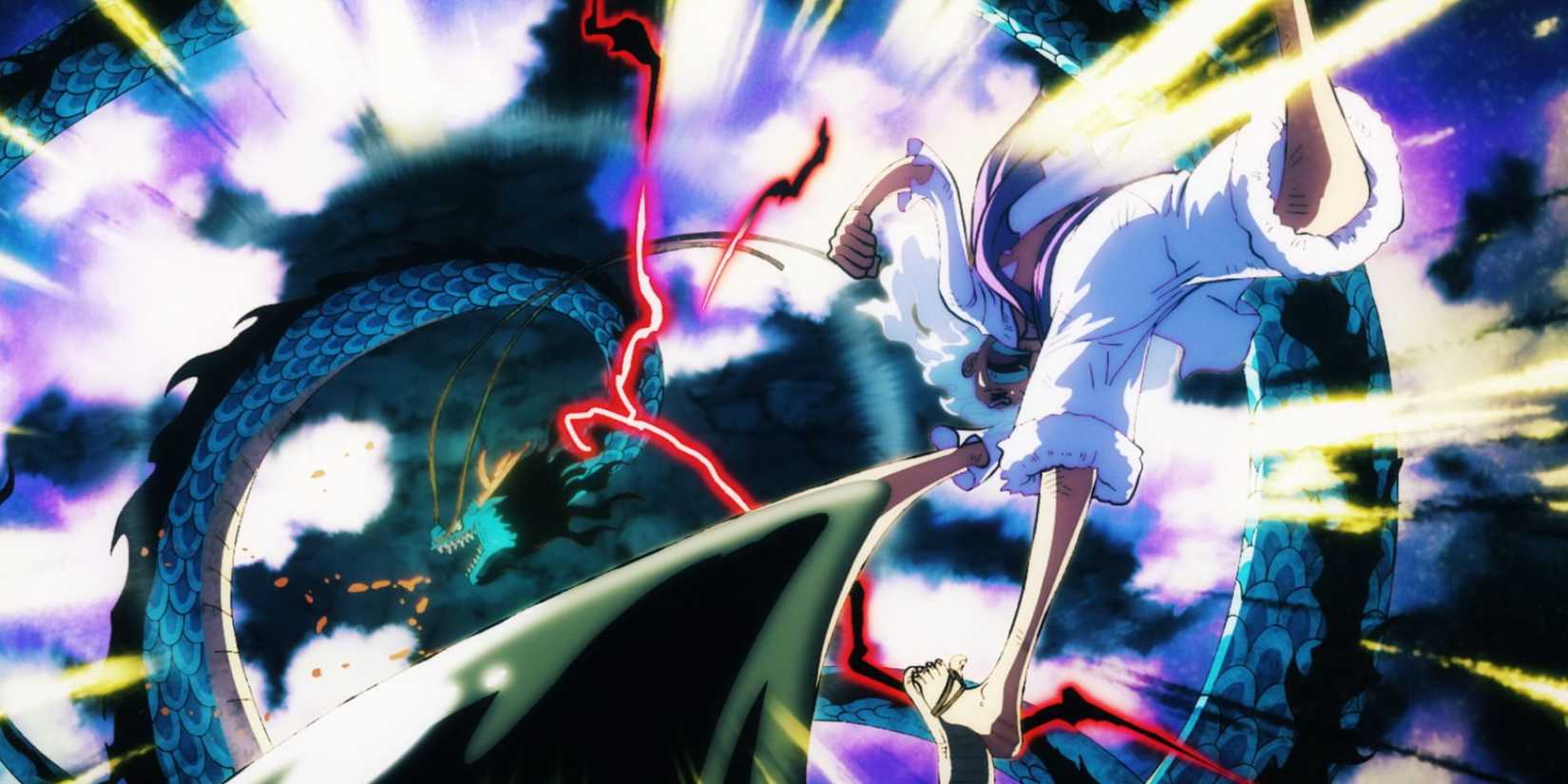 Gear 5 Luffy defeats Kaido.