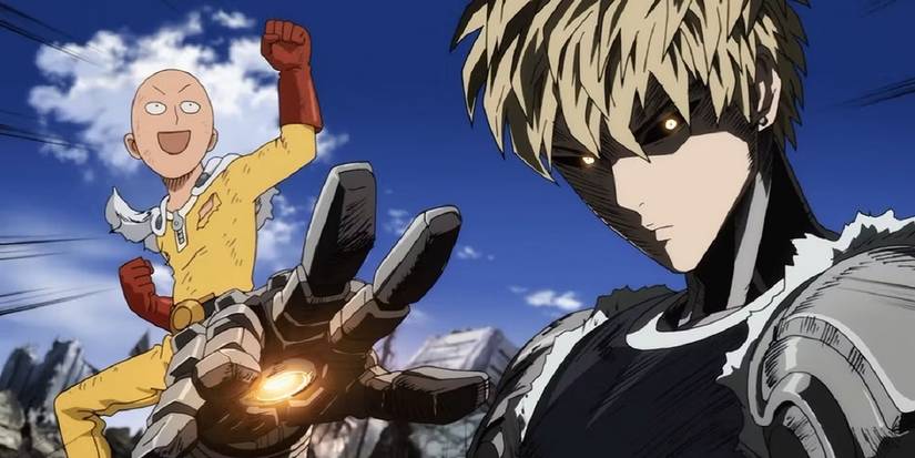 Genos stares at Tatsumaki