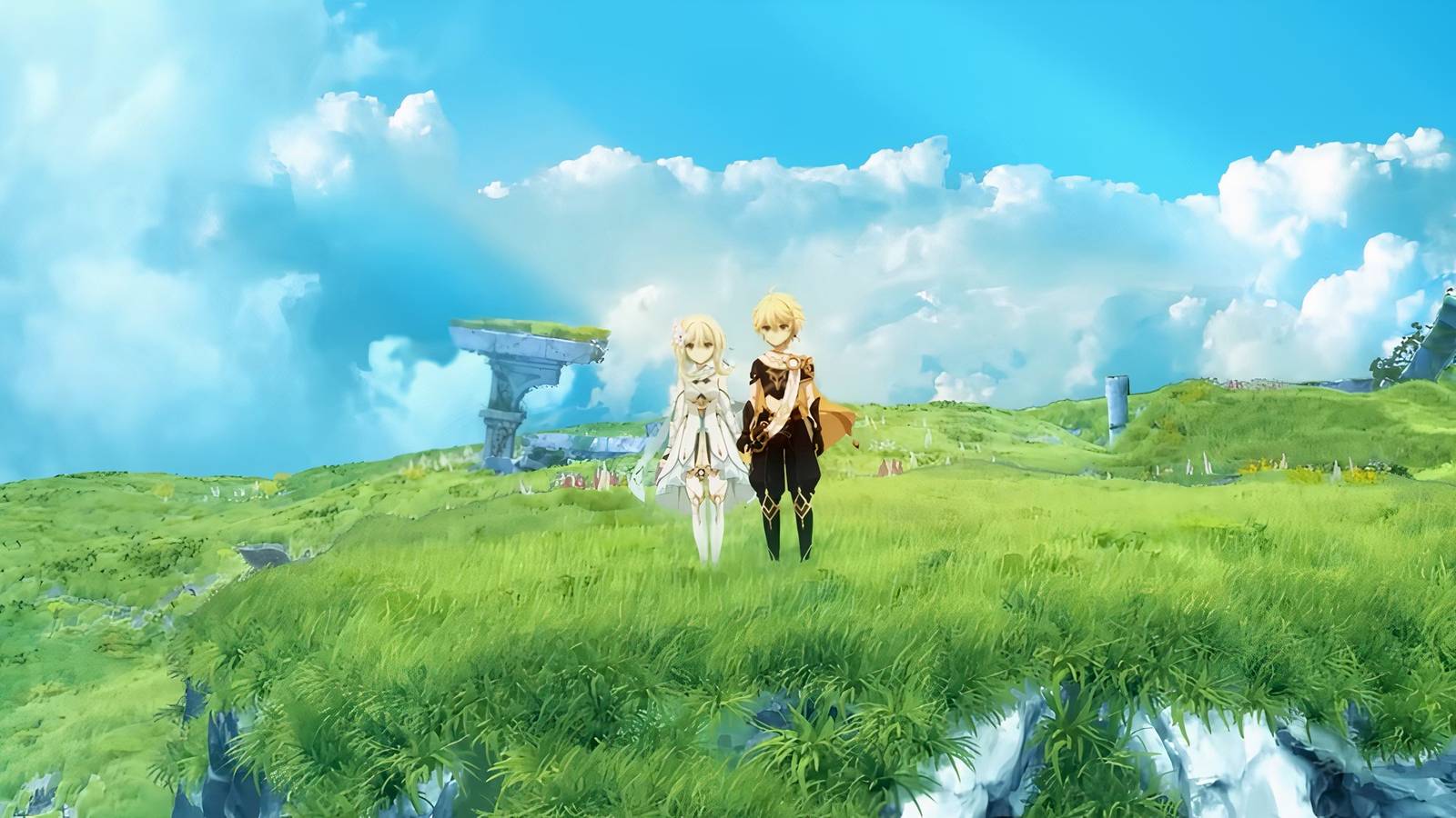 Genshin Impact Anime Aether and Lumine