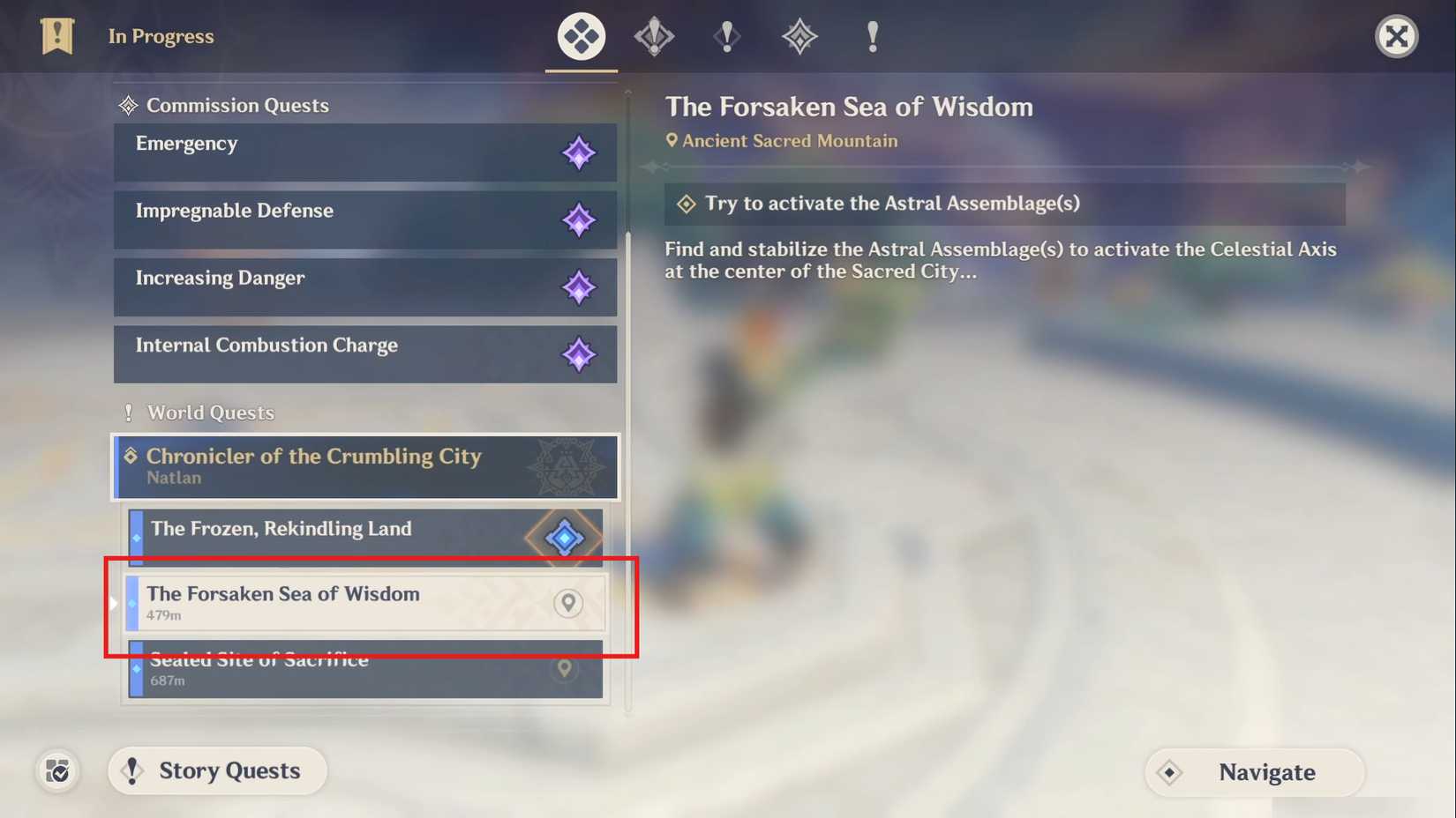 Genshin Impact Frozen, Rekindling Land Quest Guide 3