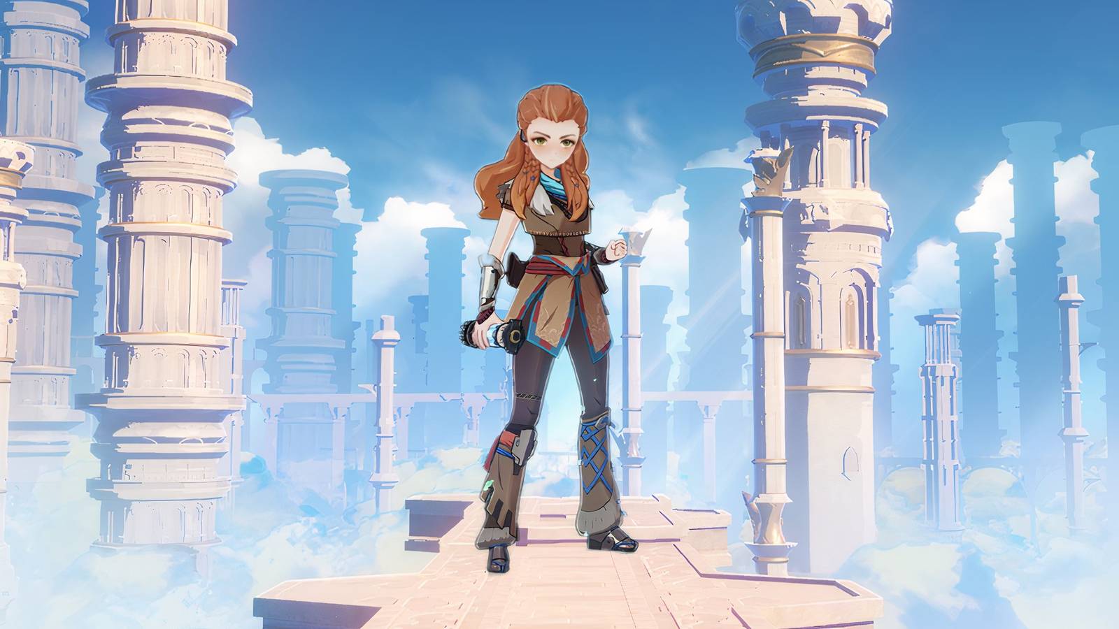 Genshin Impact Main Menu Start Screen Art with Aloy Crossover Character edit GAMERANT