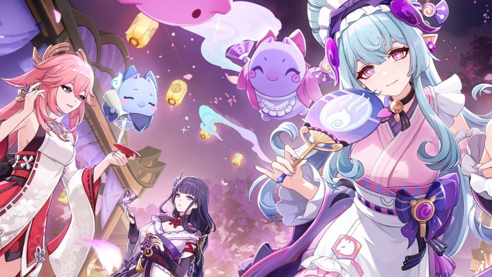 genshin impact's mizuki yae miko and raiden shogun summer festival