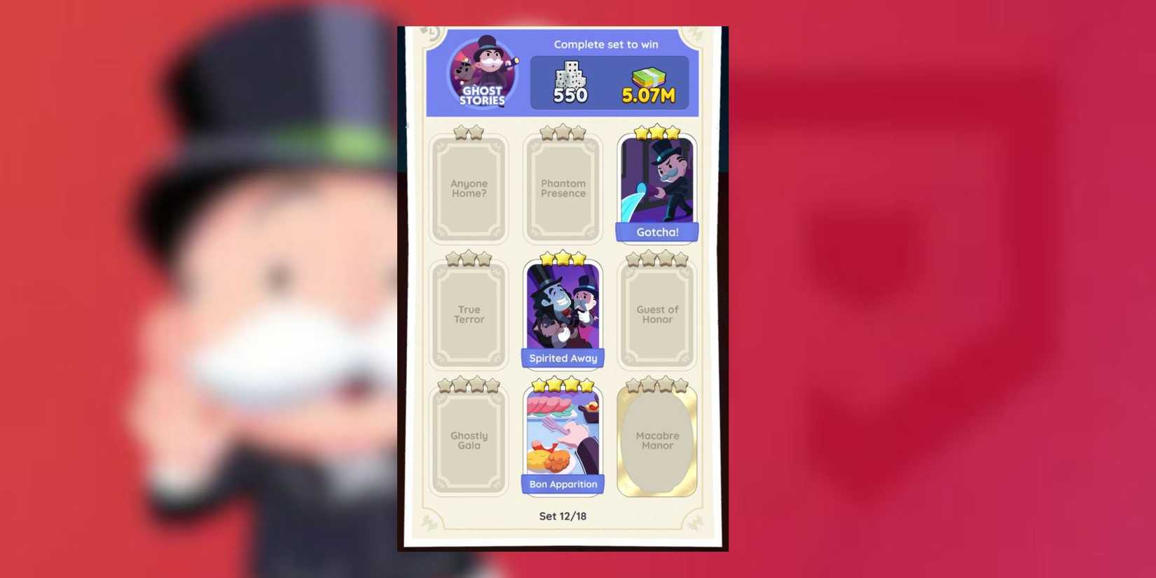 ghost stories sticker set monopoly go