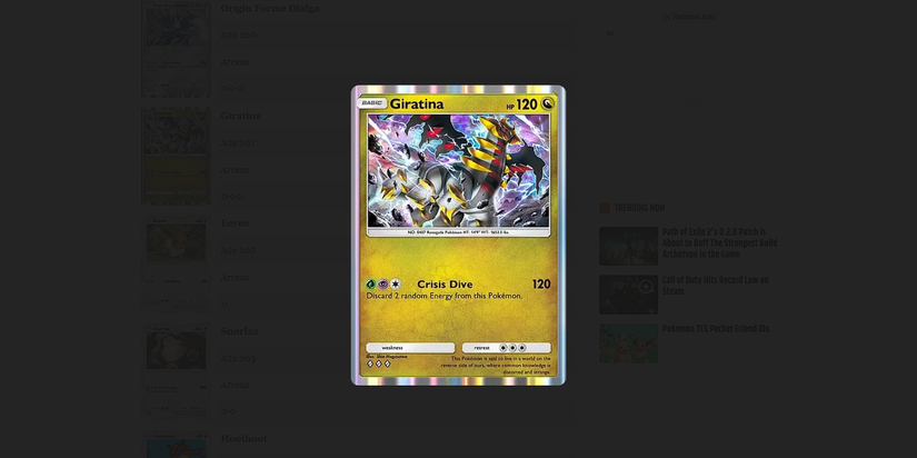 giratina pokemon tcg pocket