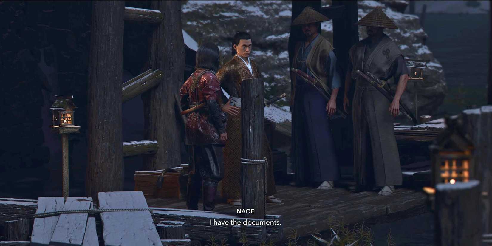 Giving the Papers to Ise Sadaoki In Belly of the Beast Quest in AC Shadows