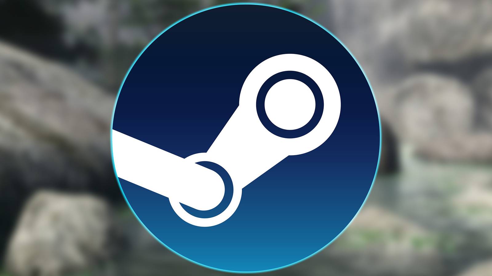 Glowing Steam logo over blurred Amerzone The Explorer’s Legacy (1999) promo gameplay screenshot