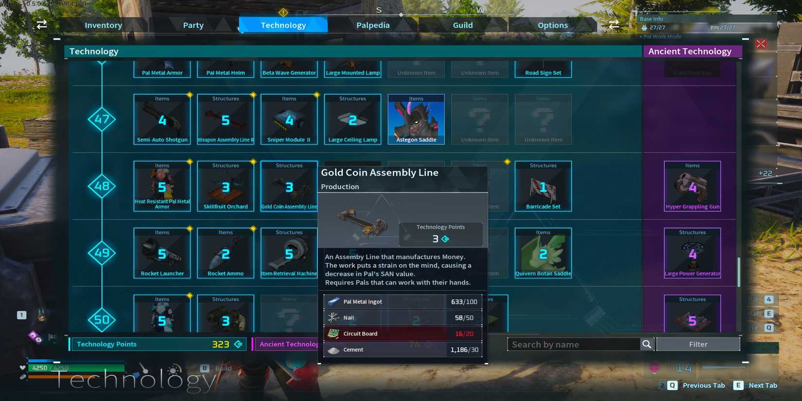 Gold Coin Assembly Line Tech Palworld