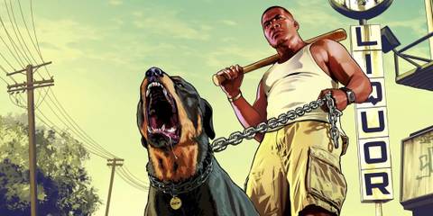Franklin and his dog in GTA 5