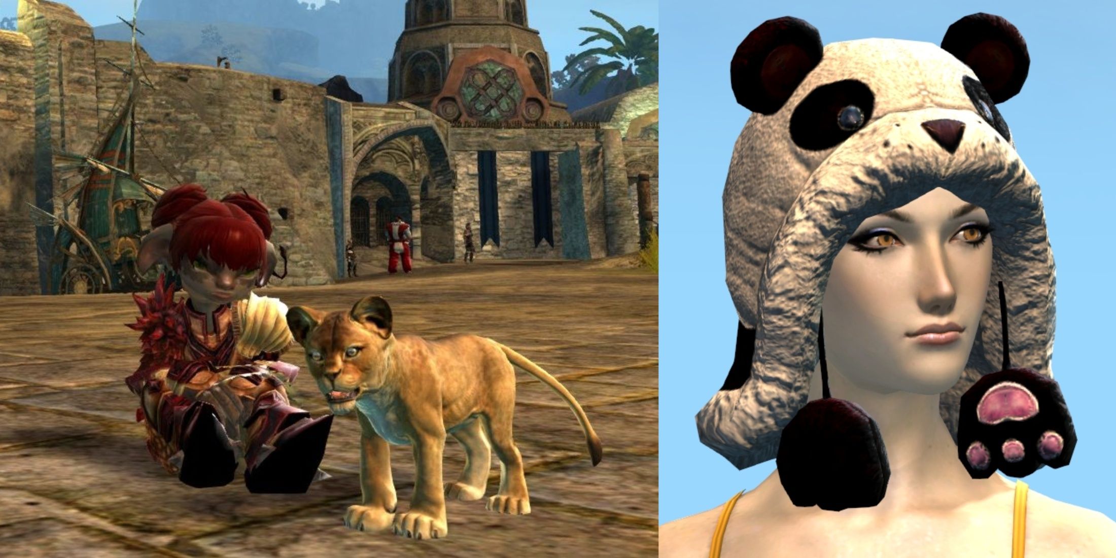 guild wars 2 janthir wilds repentance mini lion cub fuzzy panda hat twitch drops