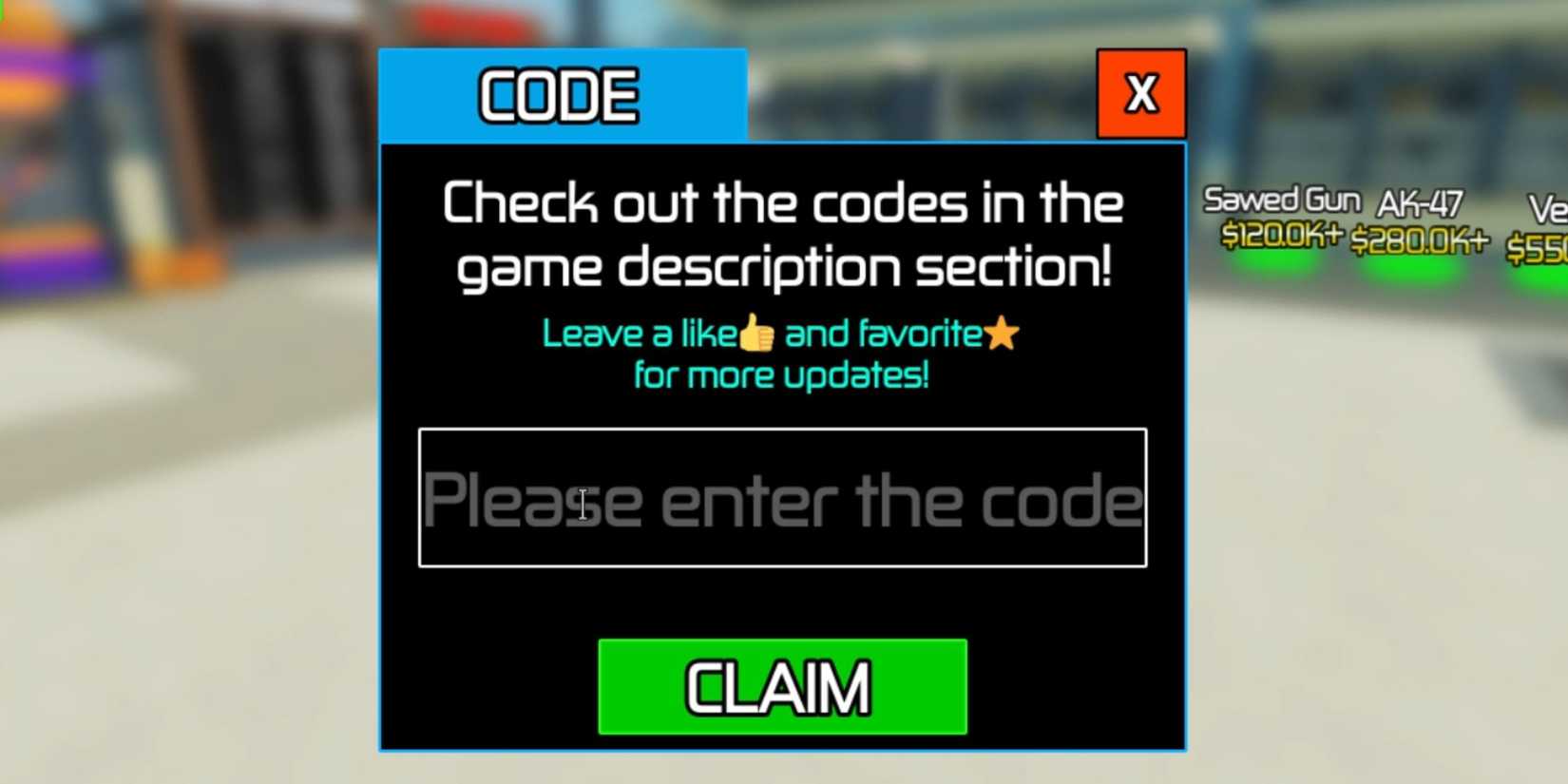 Roblox: Gun Merge Tycoon Codes
