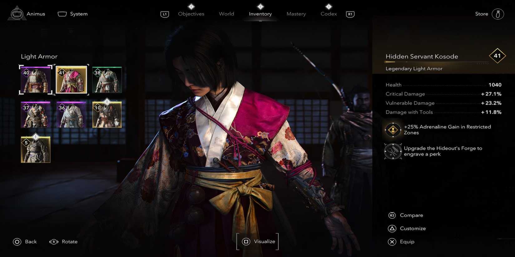 Hidden Servant Kosode in Assassin's Creed Shadows