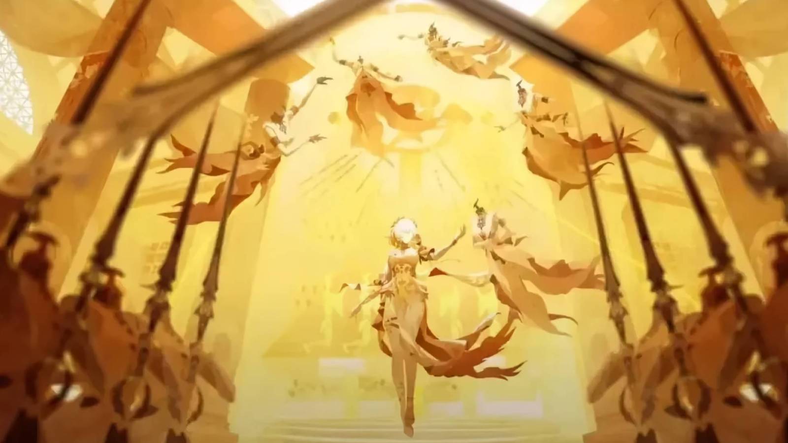 An image of Aglaea from Honkai: Star Rail's Golden Epic trailer.