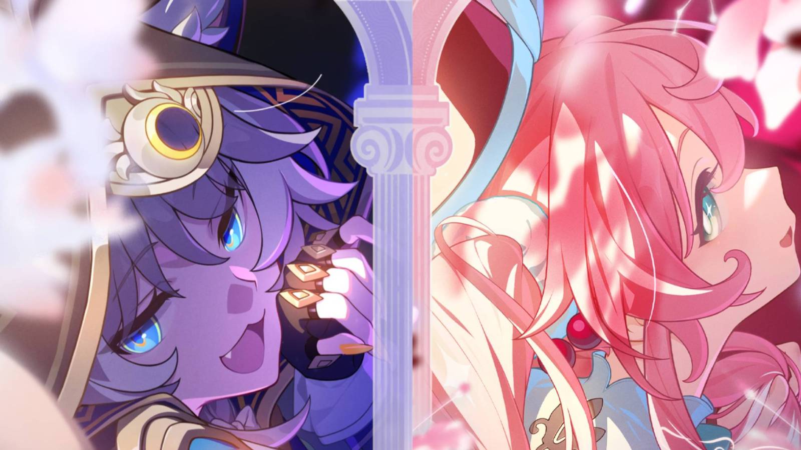 A side-by-side image of the promotional visuals for Cipher and Hyacine in Honkai: Star Rail.