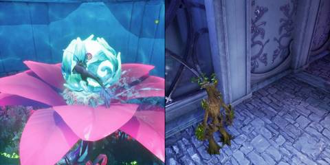 Hopes of Spring Walkthrough Split Fiction Halls of Ice Using Flower Bud to Break Window