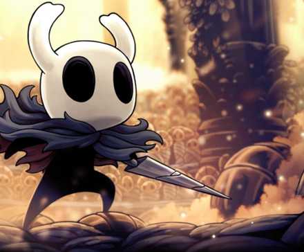 The Knight in key art for Hollow Knight