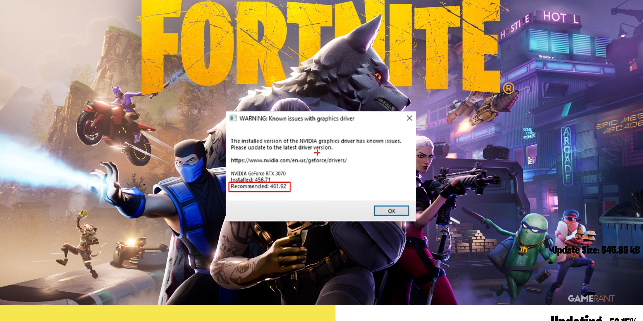 how to fix known issues with graphics driver - Fortnite