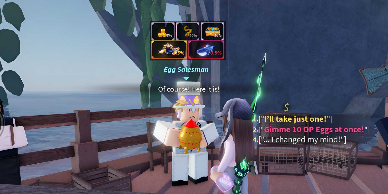 how to get eggs in fisch