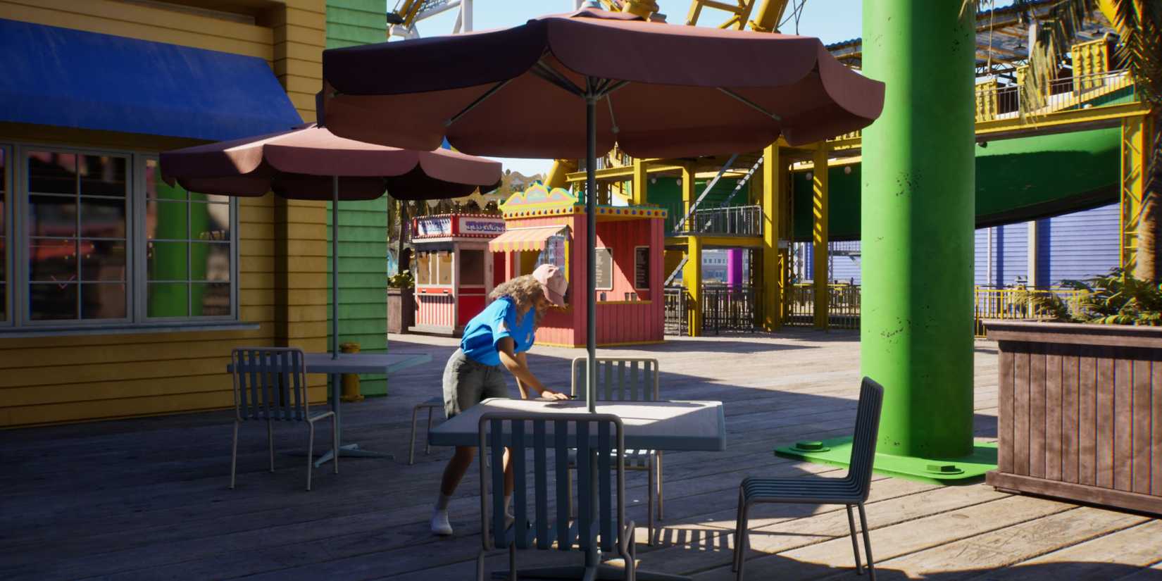 A Zoi cleaning a table in InZOi