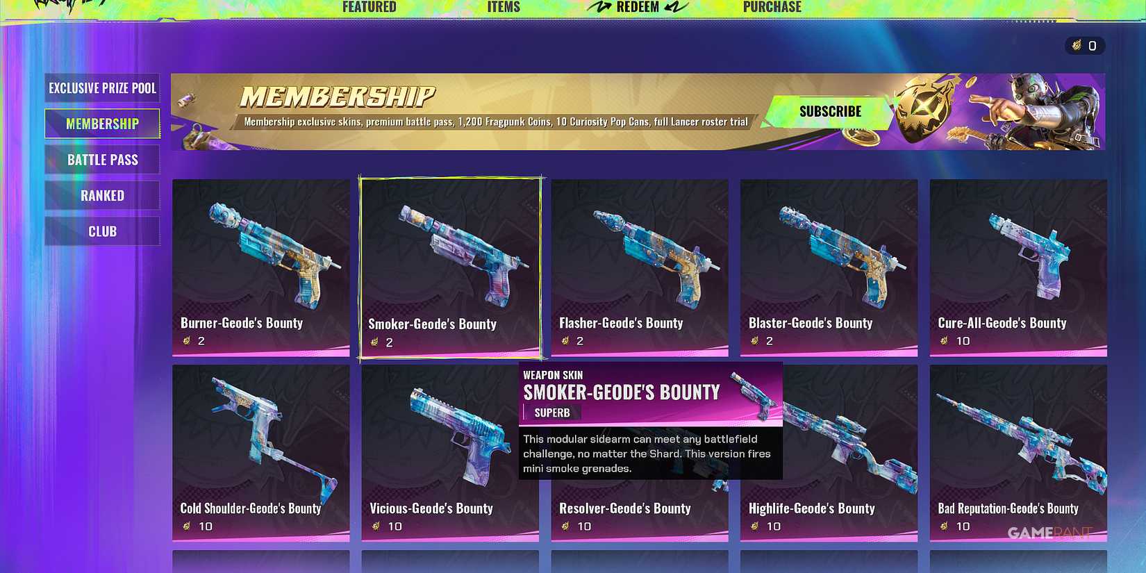 how to spend Membership Picks in FragPunk