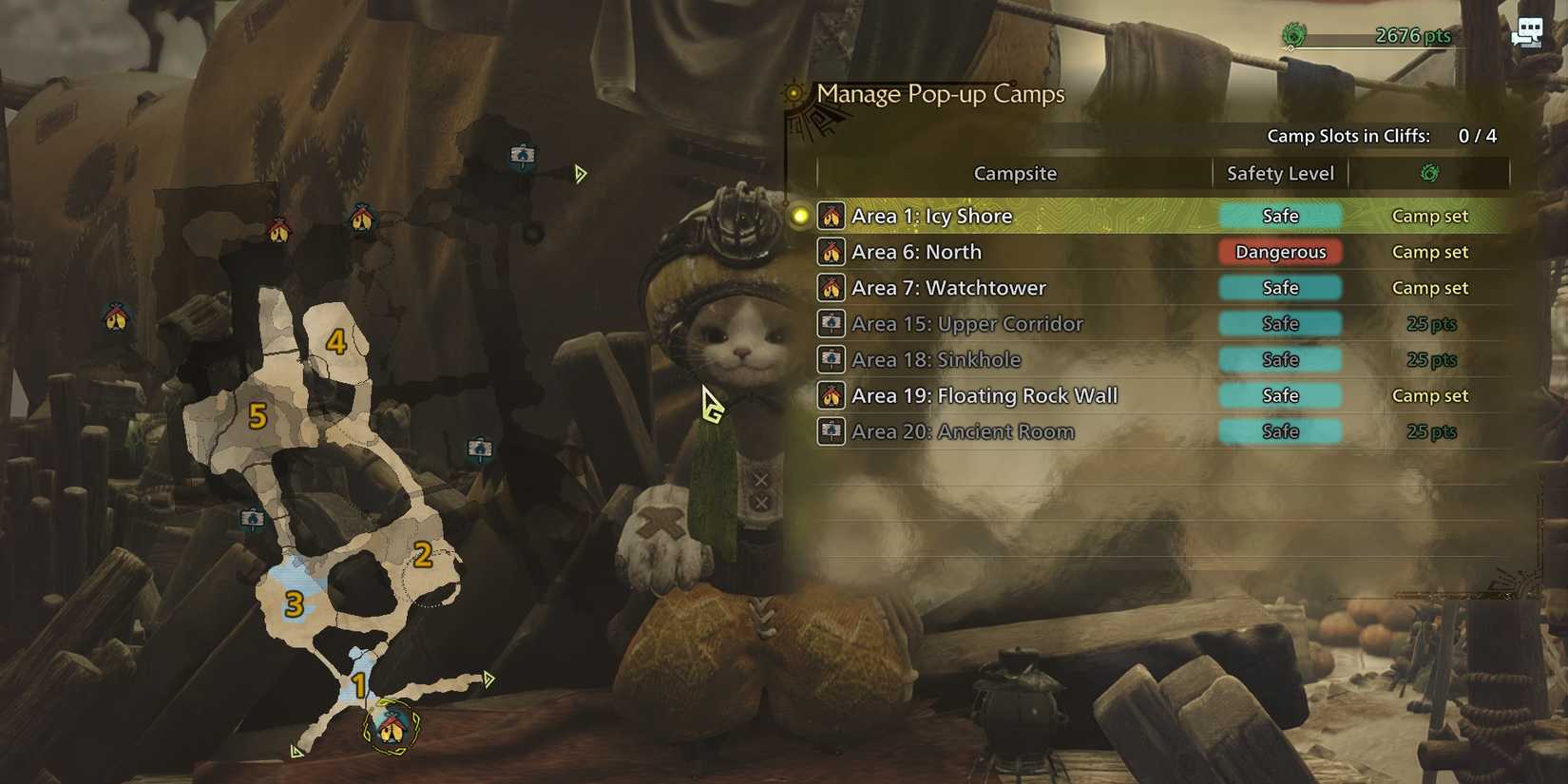 Iceshard Cliffs Pop-up Camps - Monster Hunter Wilds