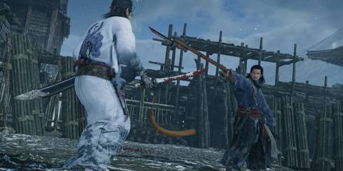 Wielding a bayonet-fixed rifle in Rise of the Ronin