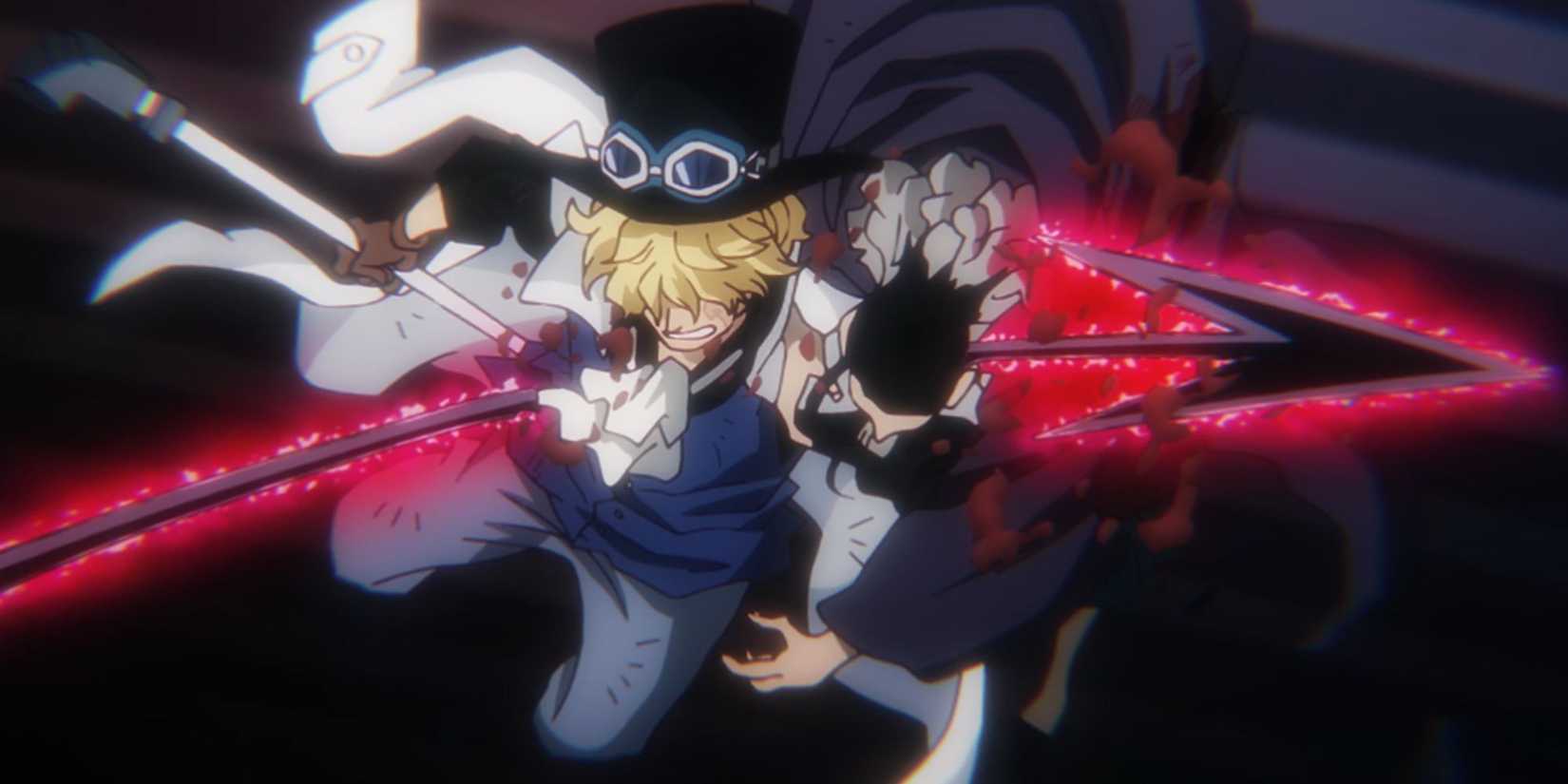 One Piece - Imu's arrow pierces through Sabo and Cobra.