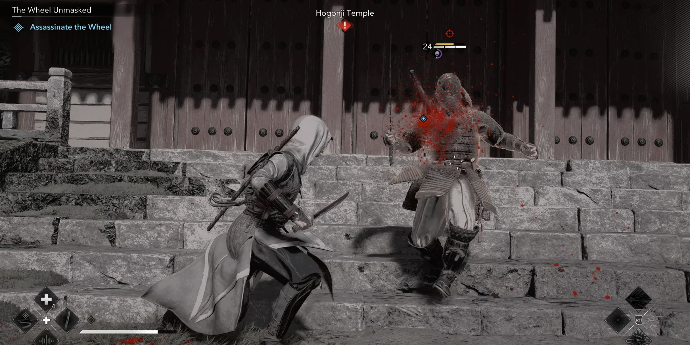 Infiltrating the Hongonji Temple Wheel Unmasked Quest in AC Shadows