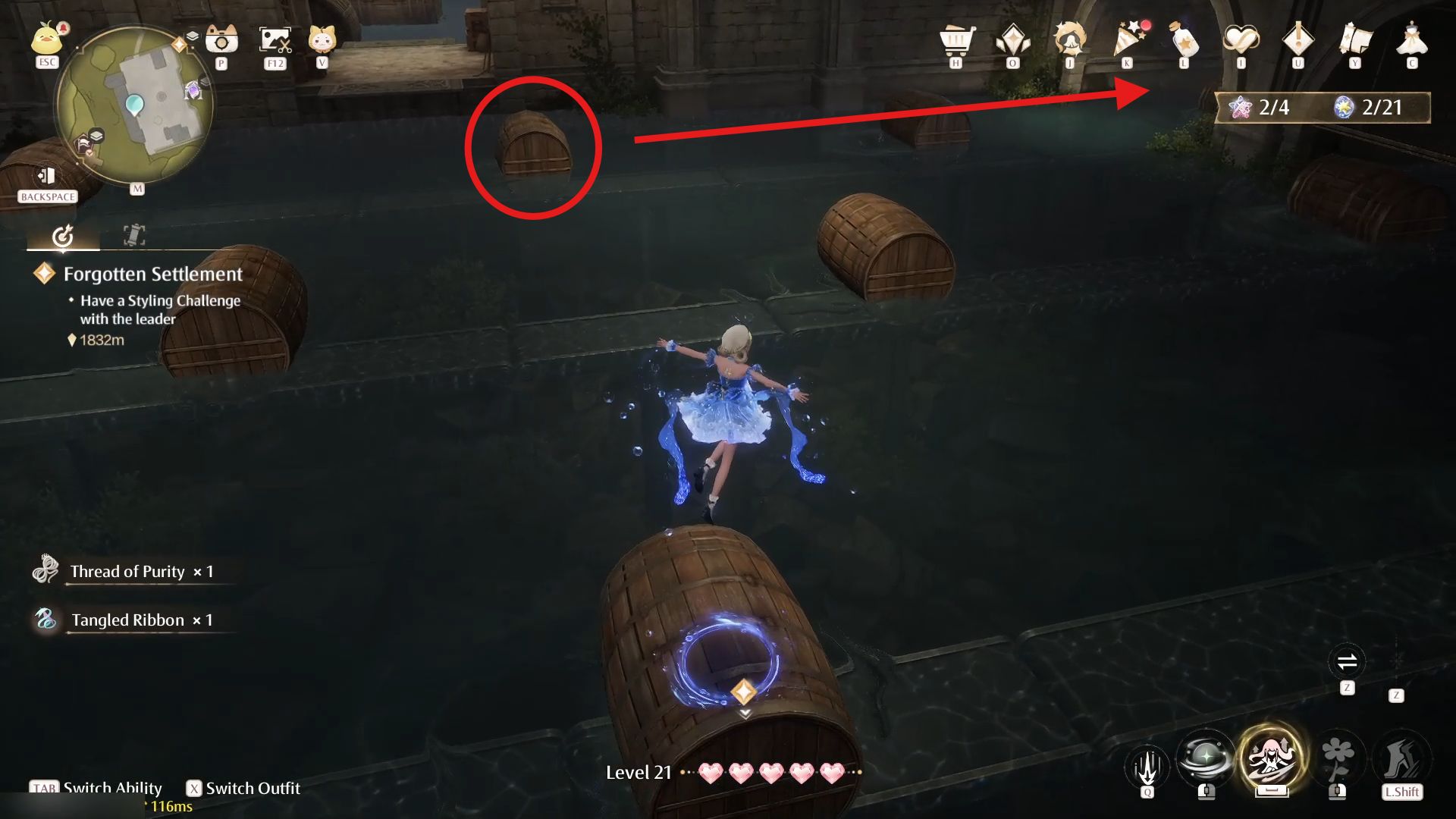 Infinity Nikki: All Whimstars & Dews of Inspiration in Ripple Wine Cellar