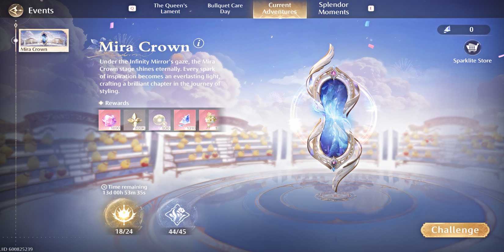 infinity-nikki-mira-crown-challenge-menu