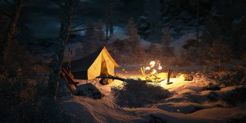 Isolated Campfire