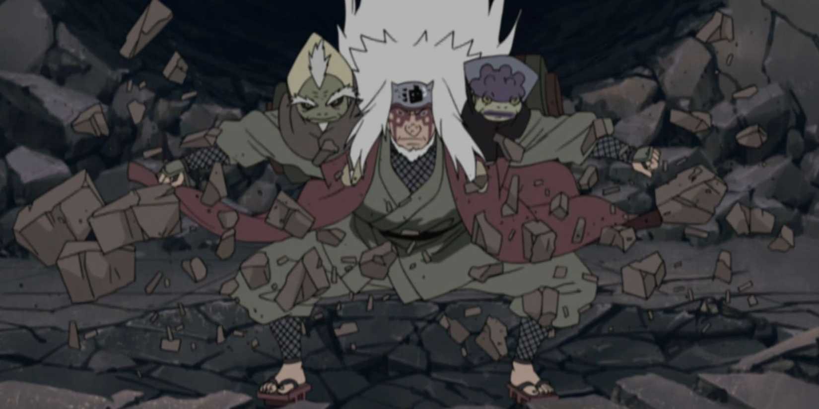 Jiraiya enters Sage Mode.